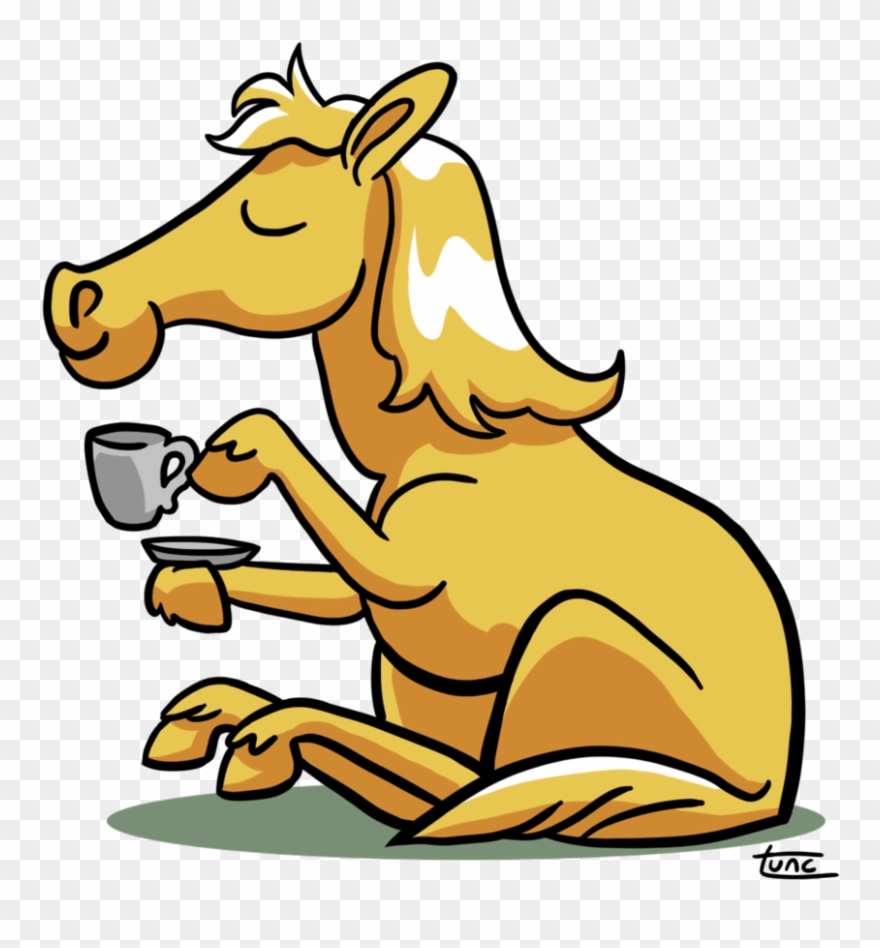 Bit Of Health And Aesthetic Beauty In Cranberry Tea - Horse Drinking Coffee Cartoon Clipart