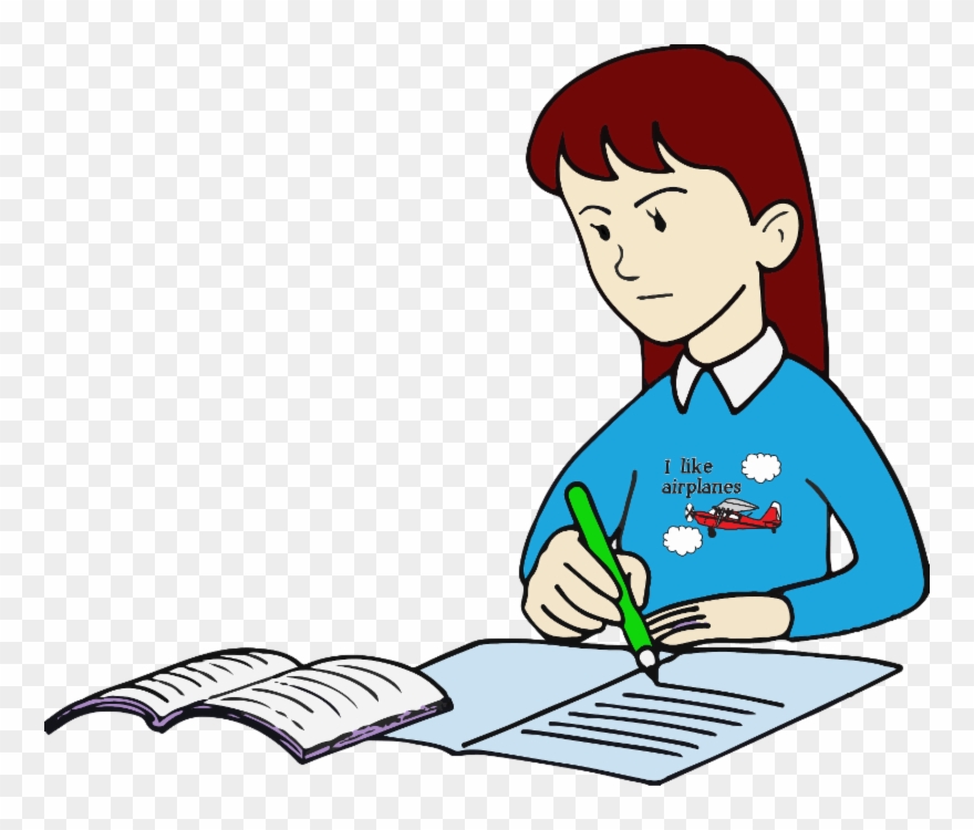 An Unreasoned Attack On The Airport - Girl Writing In Diary Clipart - Png Download