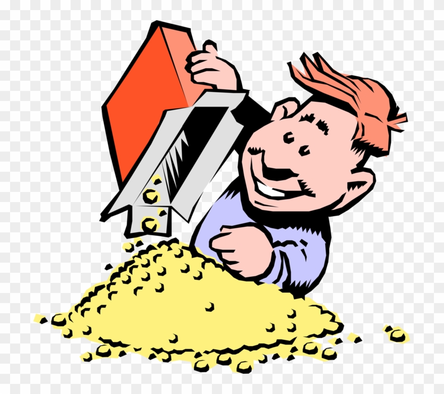 Vector Illustration Of Boy Checks Cereal Box For Prize - Cartoon Cereal Clipart