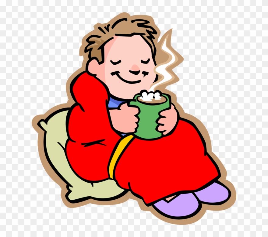 Vector Illustration Of Primary Or Elementary School - Drinking Hot Chocolate Clipart