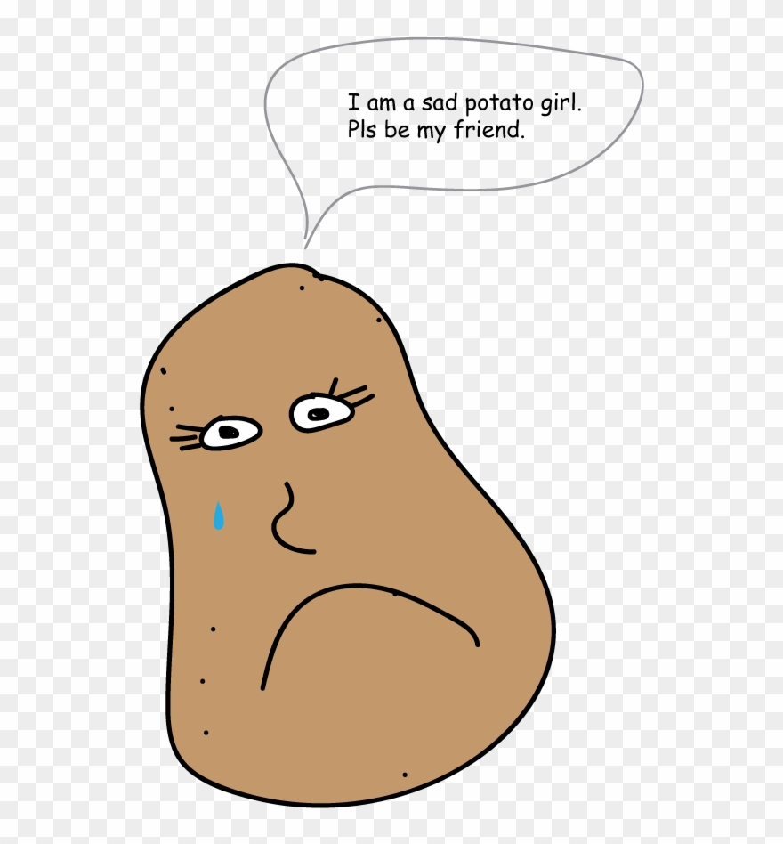 Drawn Potato Sad - Loser Potato Clipart
