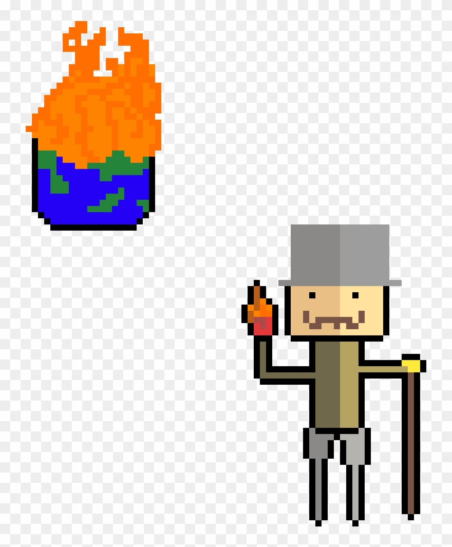 Man And World In Fire - Cartoon Clipart