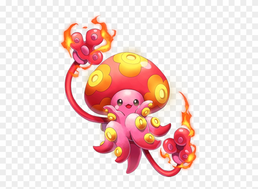 Dancing Fire Jellyfish Transparent - Fire Jellyfish Clipart