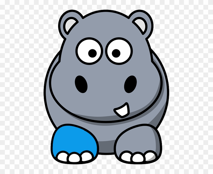 Harry The Hippo Goes To The Hospital - Clipart Cartoon Hippo - Png Download