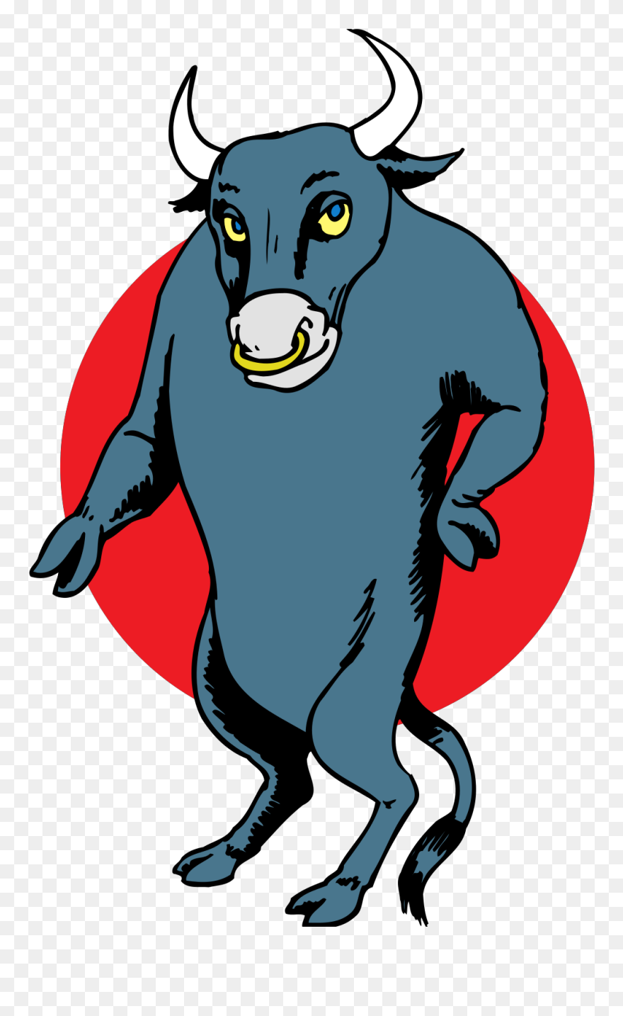 Bull Standing Horns Animal Tail Png Image - Standing Bull Clipart