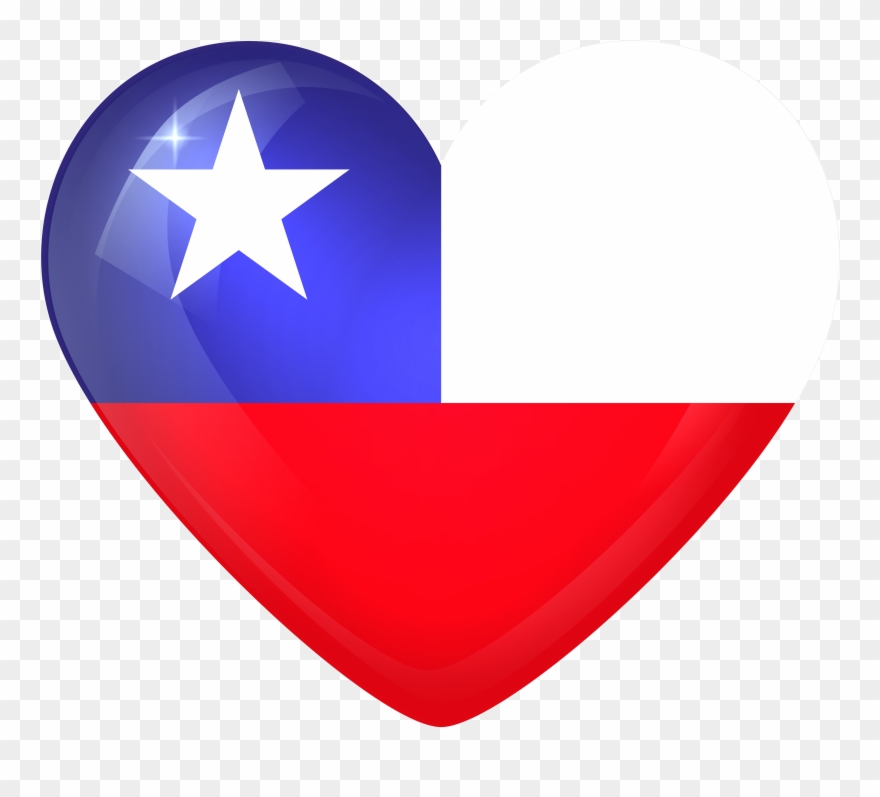 Chile Large Flag Gallery Yopriceville High Quality - Chile Heart Flag Png Clipart