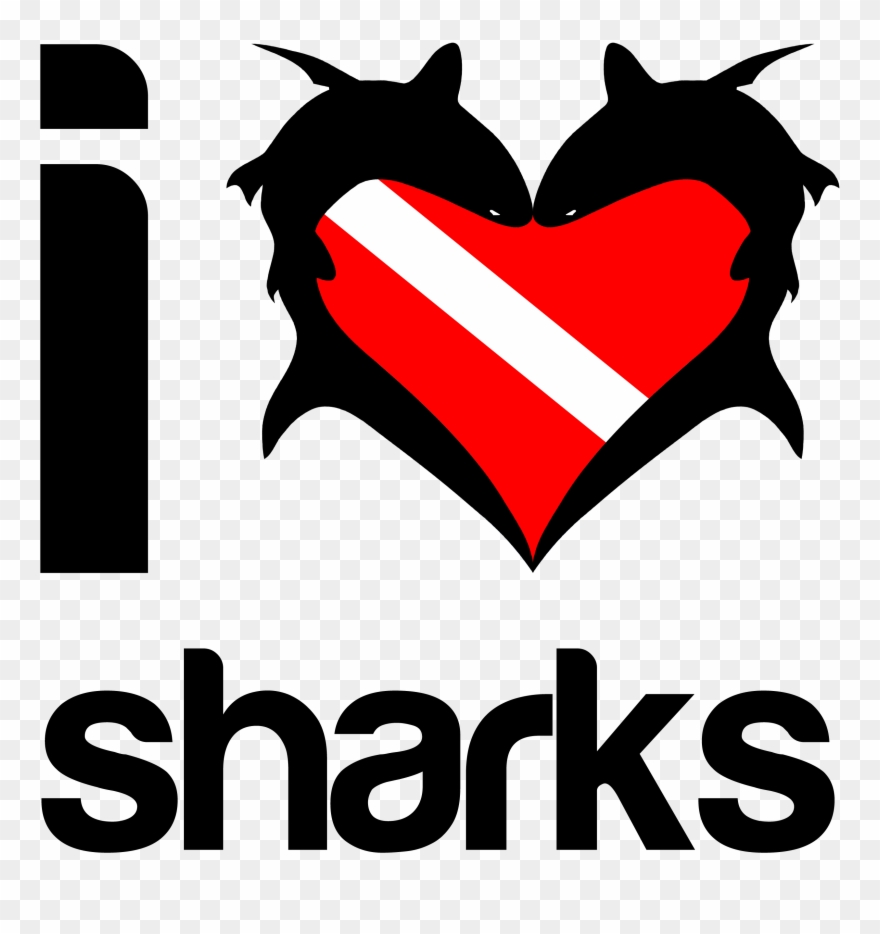 I Love Sharks T-shirt Design Clipart
