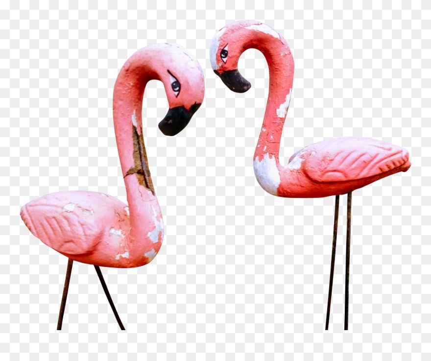 Vintage Pink Concrete Flamingo Lawn Ornaments Decorative - Lawn Ornament Clipart