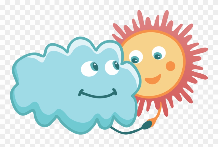 Tiempo Sol Y Nubes Silhouette Cameo, Clip Art, Weather, - Sol Y Lluvia Png Transparent Png