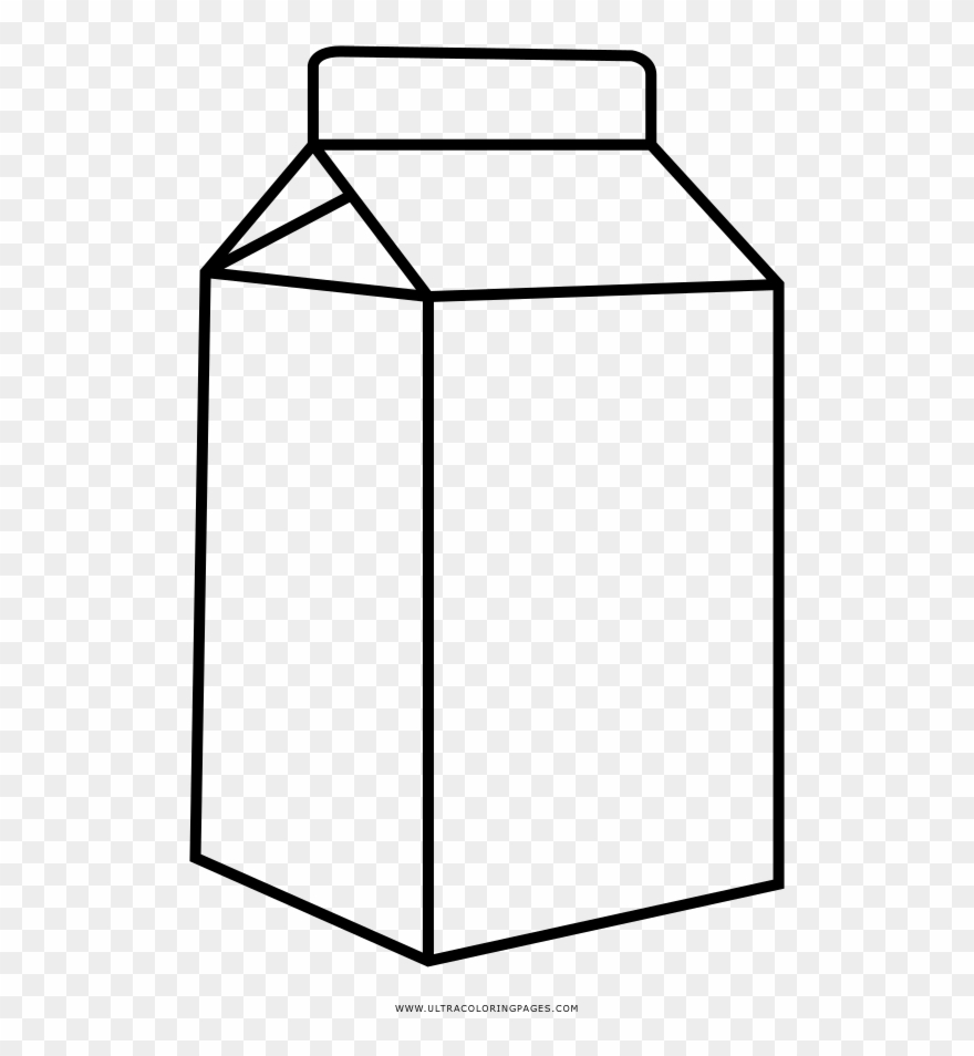 Milk Carton Coloring Page - Desenho Caixa De Leite Para Colorir Clipart