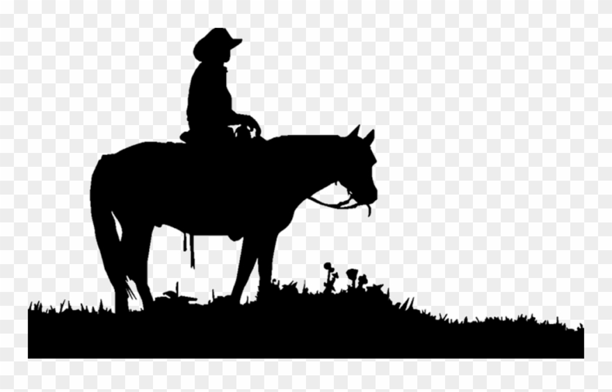 Transparent Horses Cowboy Clipart Freeuse Download - Cowboy On Horse Silhouette Transparent - Png Download