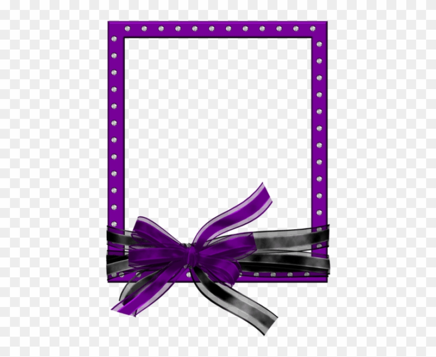Free Png Purpleframe With Black And Purple Bow Png - Transparent Diamond Frames Png Clipart