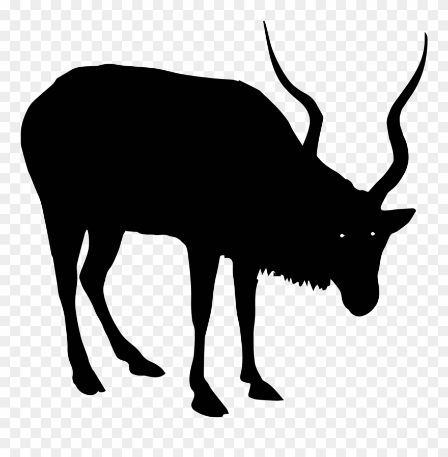0131 Antelope Silhouettesc Free Vintage Clip Art - Png Download