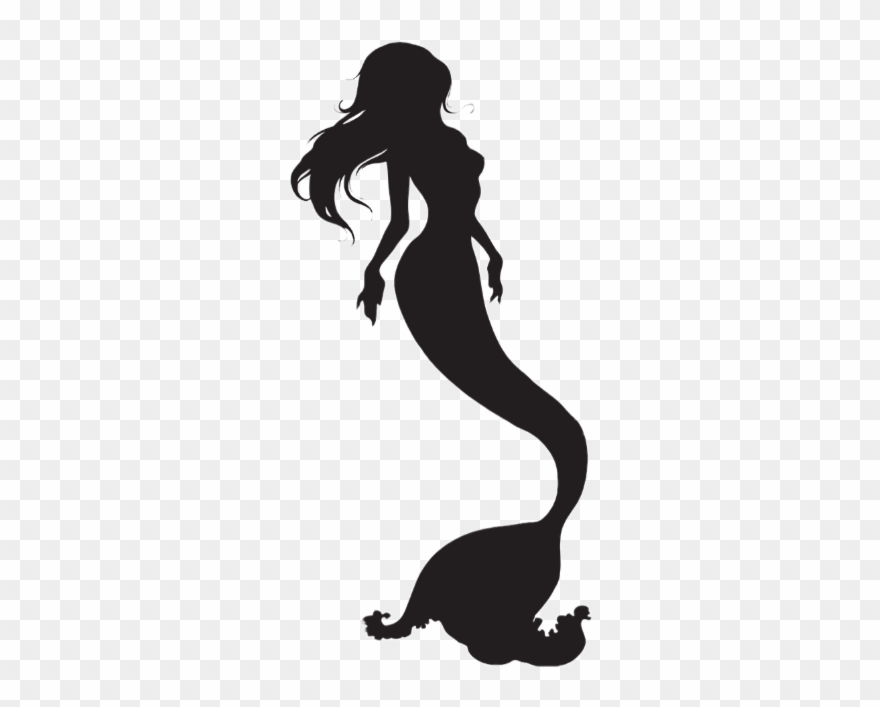 Mermaid Underwater Meerjungfrau Silhuette Black - Mermaid Shadow Clipart