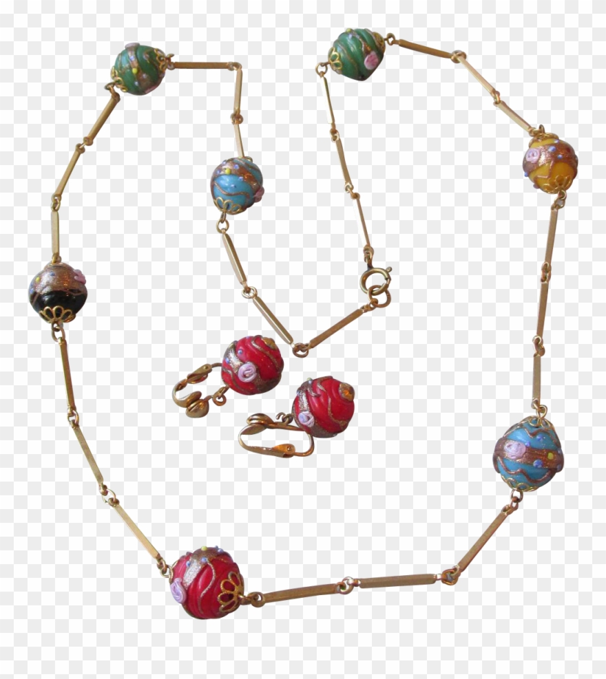 Vintage Multi Color Big Venetian Art Glass Wedding - Gemstone Clipart