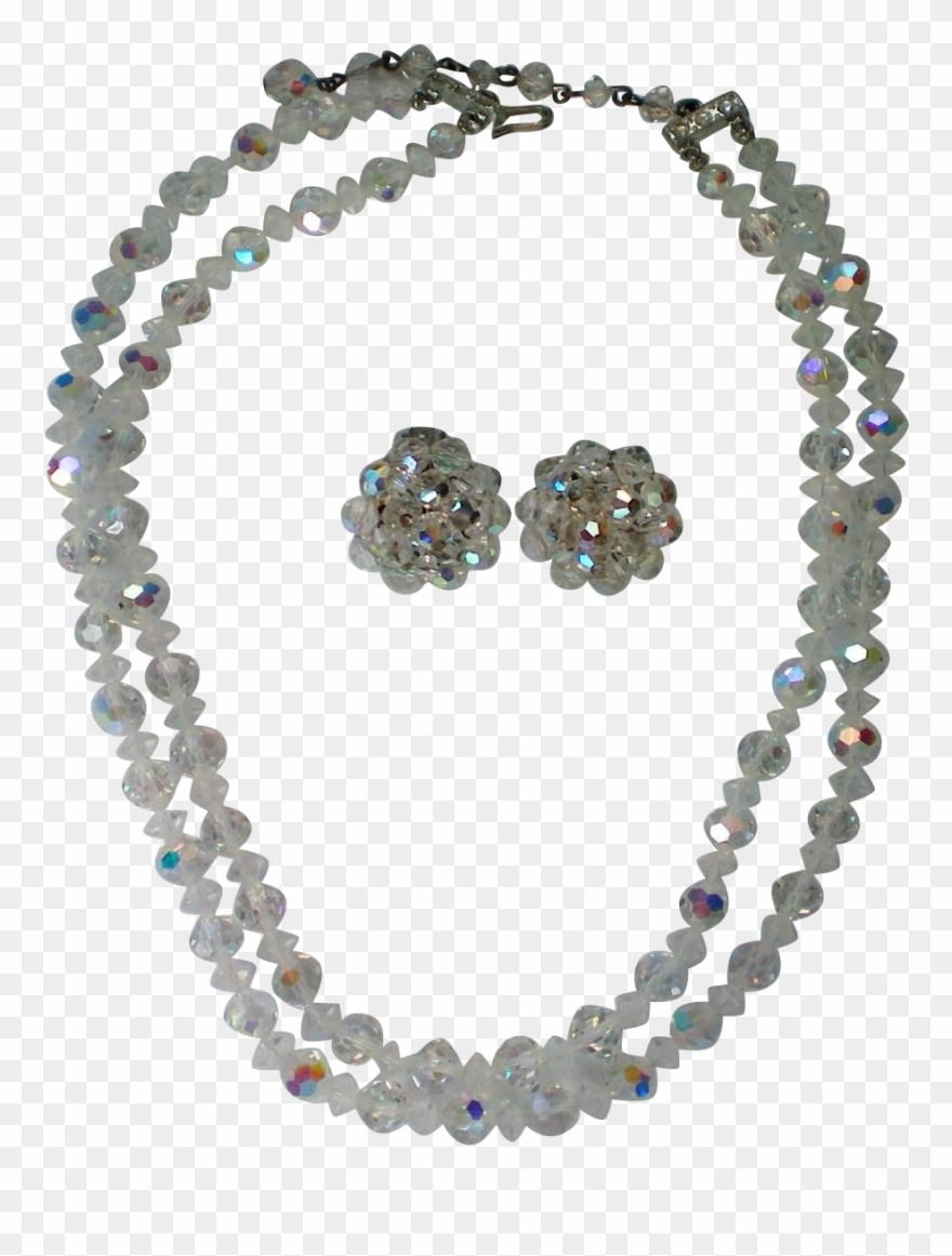 Austrian Crystal Aurora Borealis Glass Bead Necklace - Necklace Clipart