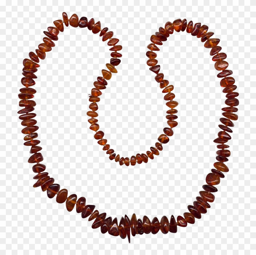 Graduated Natural Amber Bead Necklace Clipart