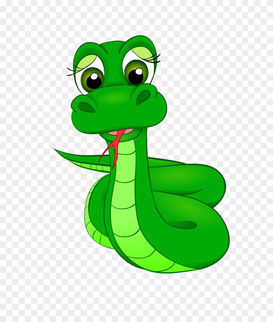 Snake With Eyelashes Cartoon Clipart