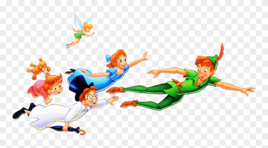 Peter, Wendy, Michael, John, And Tinkerbell - Peter Pan Characters Png Clipart