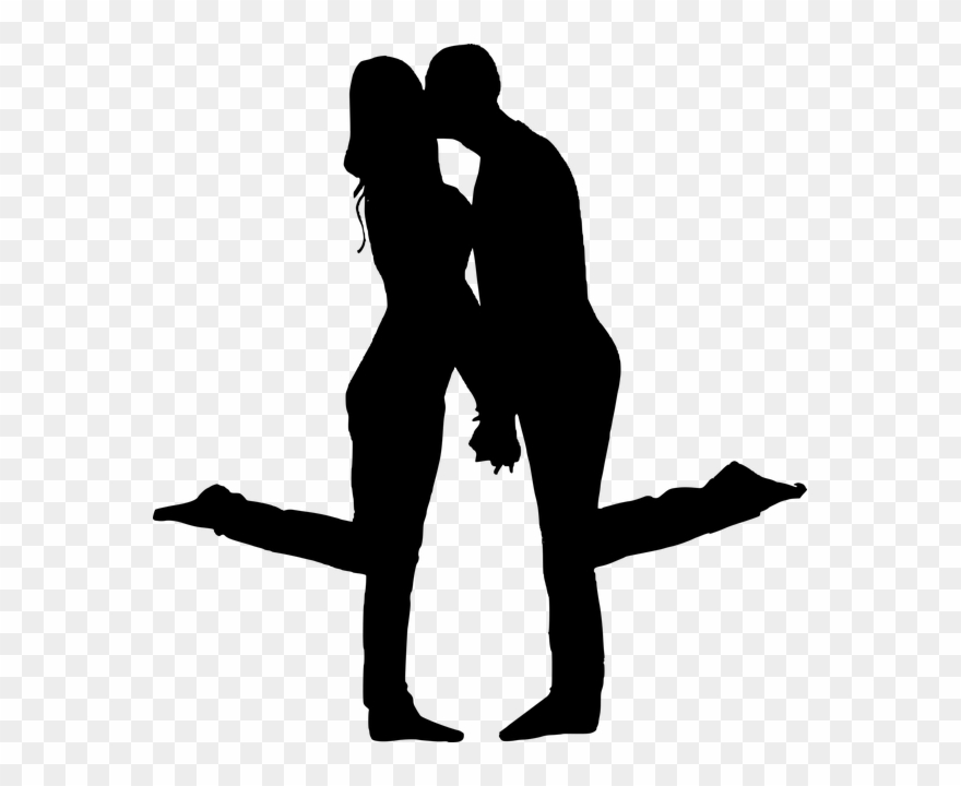 Silhouette, Valentine, Just Married, Love, Kissing - Just Married Silhouette Clipart