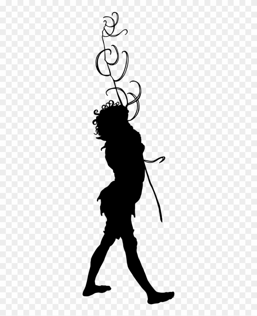Silhouette,boy,pixie - Silhouette Clipart