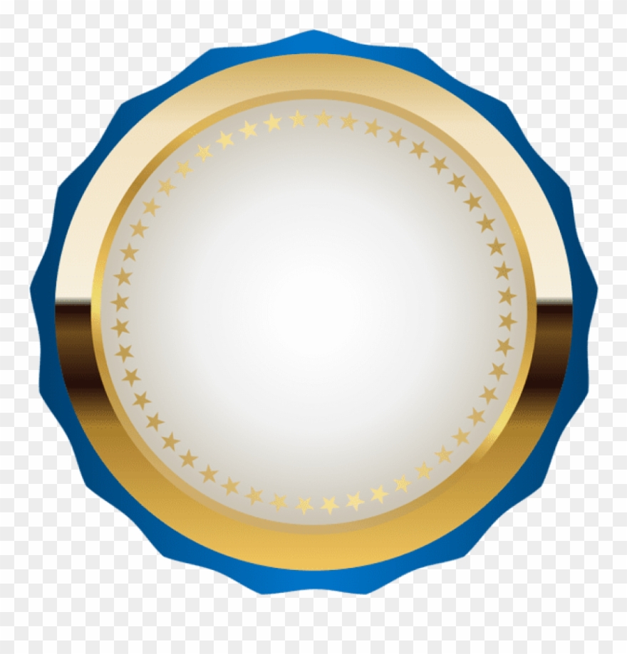 Free Png Seal Badge Blue Gold Png Images Transparent - Portable Network Graphics Clipart