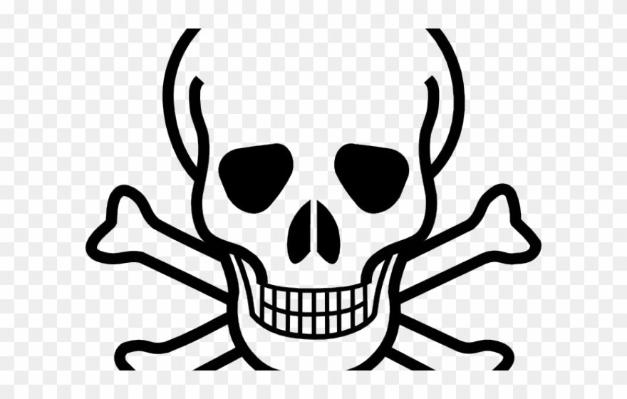 Skeleton Head Clipart Small Skull - Skull And Crossbones Cut Out - Png Download