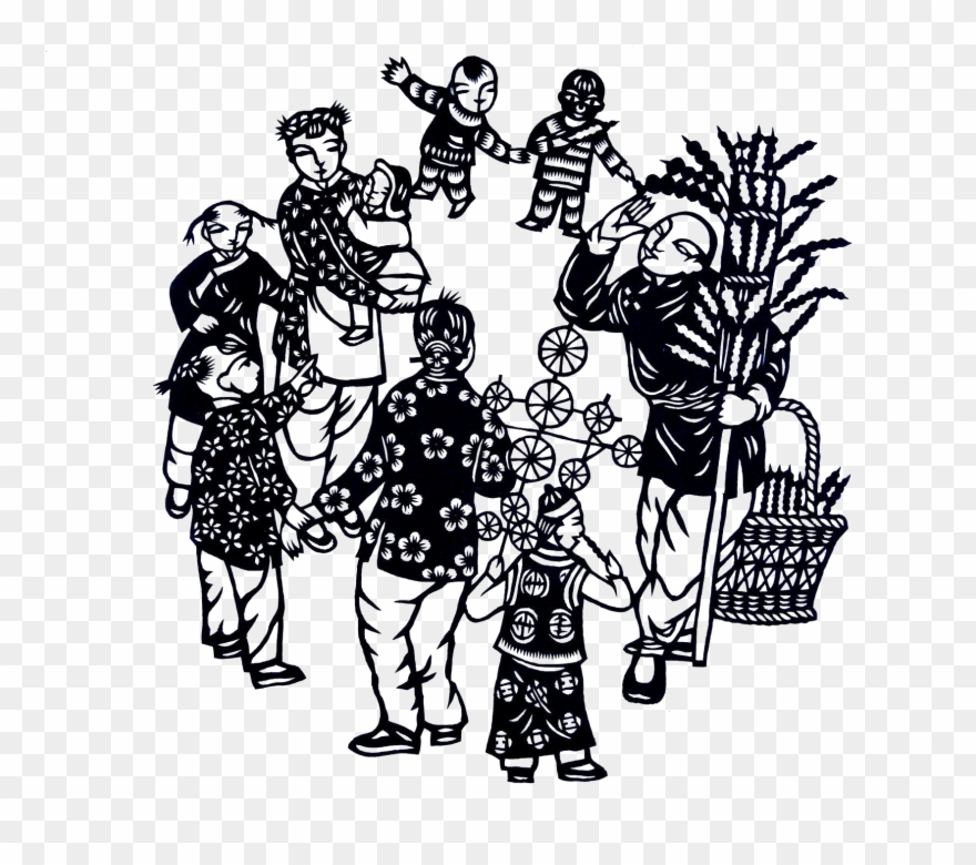 Beijing Hong Kong Chinese Paper Cutting Papercutting - Old Peking Paper-cut Grilles Window Decoration Traditional Clipart