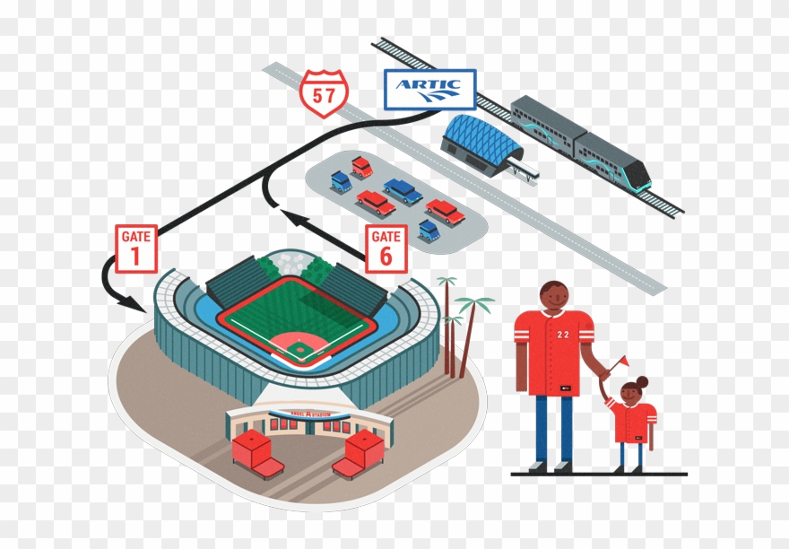 Arriving At The Game - Soccer-specific Stadium Clipart
