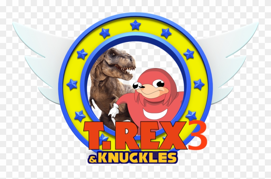 T-rex 3 And Knuckles - Sonic Ring Png Clipart