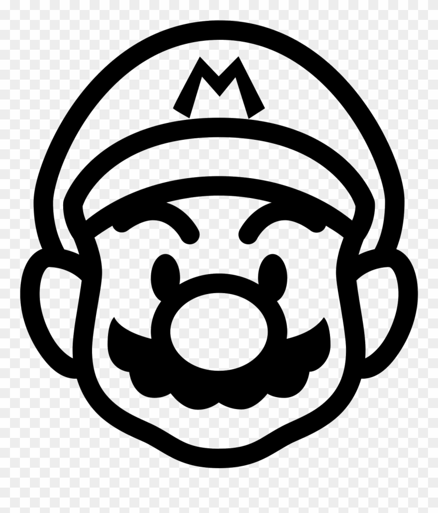 Clipart Royalty Free Stock Icona Super Download Gratuito - Super Mario Black And White - Png Download