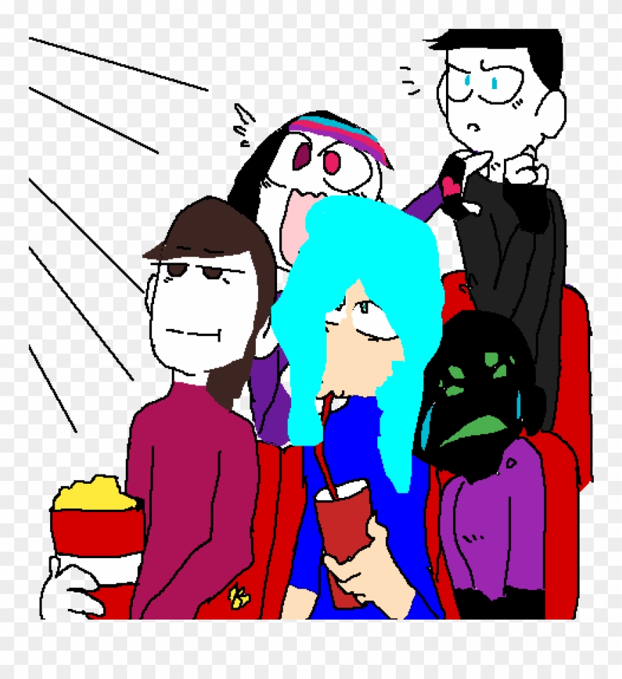 Movie Day With My Friends - Cartoon Clipart