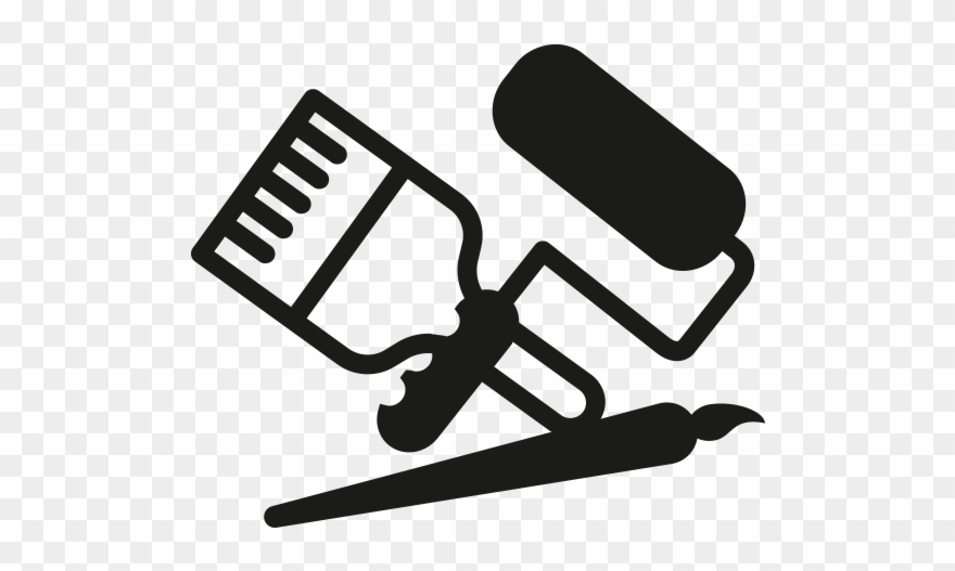 Roller, Brush - Brochas Pintura Blanco Y Negro Clipart