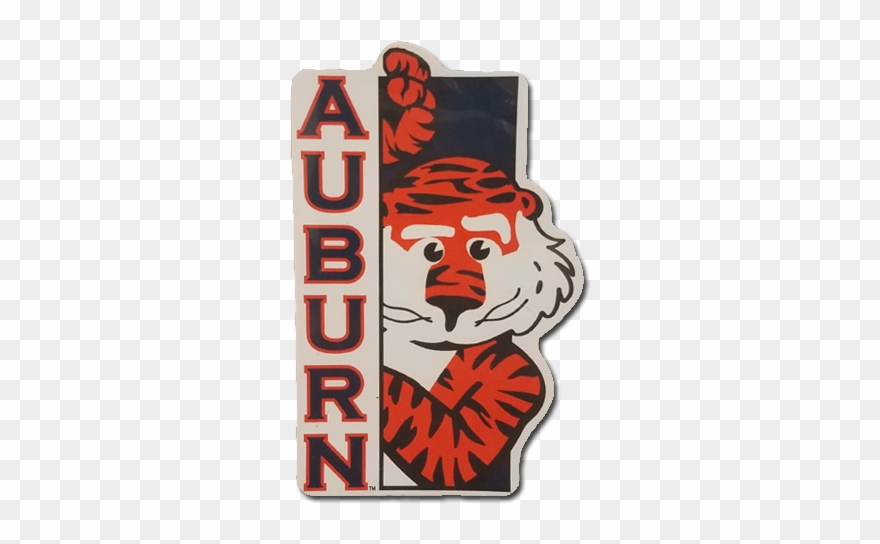 12" Vertical Peeking Aubie Decal - Auburn University Tigers Stickers Vinyl Sticker #620 Clipart