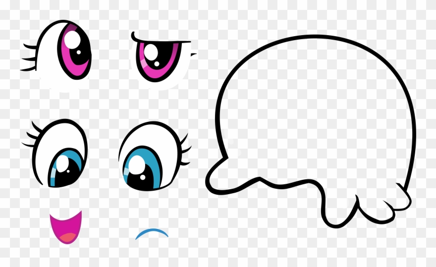 Pinkie Pie Rainbow Dash Face White Black Facial Expression - Rainbow Dash Clipart