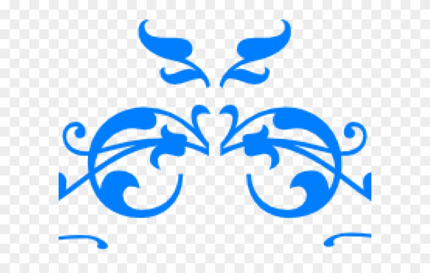 Swirls Clipart Simple Blue - Decorative Elements Clip Art - Png Download