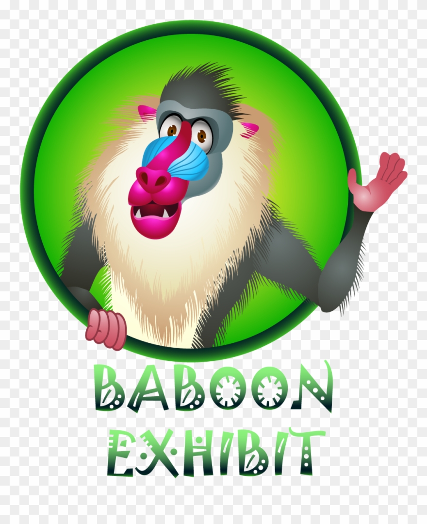 Baboon Cartoon In Frame Clipart