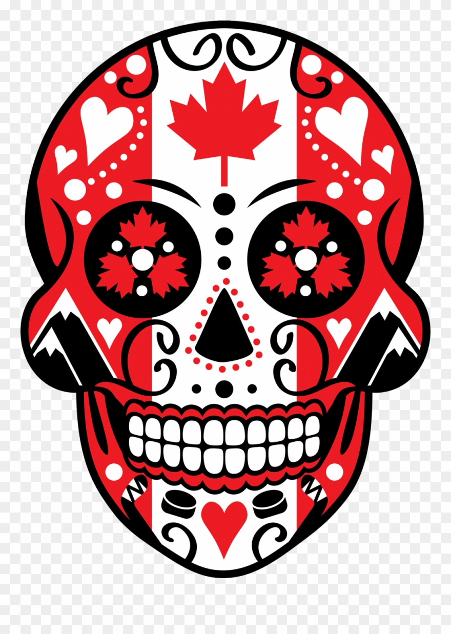 What Do You Think About This Sugar Skull Flag Of Canada - Canada Flag Clipart