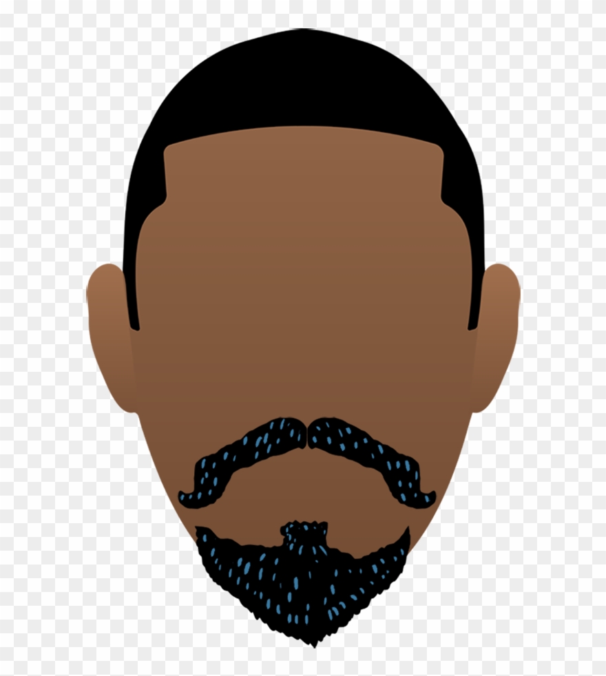 Goatee Drawing Man Half Face Banner Black And White - Shaving Clipart