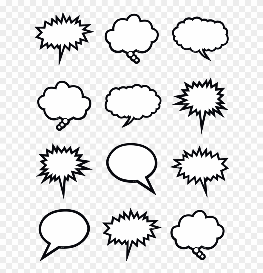 Thought Bubbles - Globos De Comic En Blanco Clipart