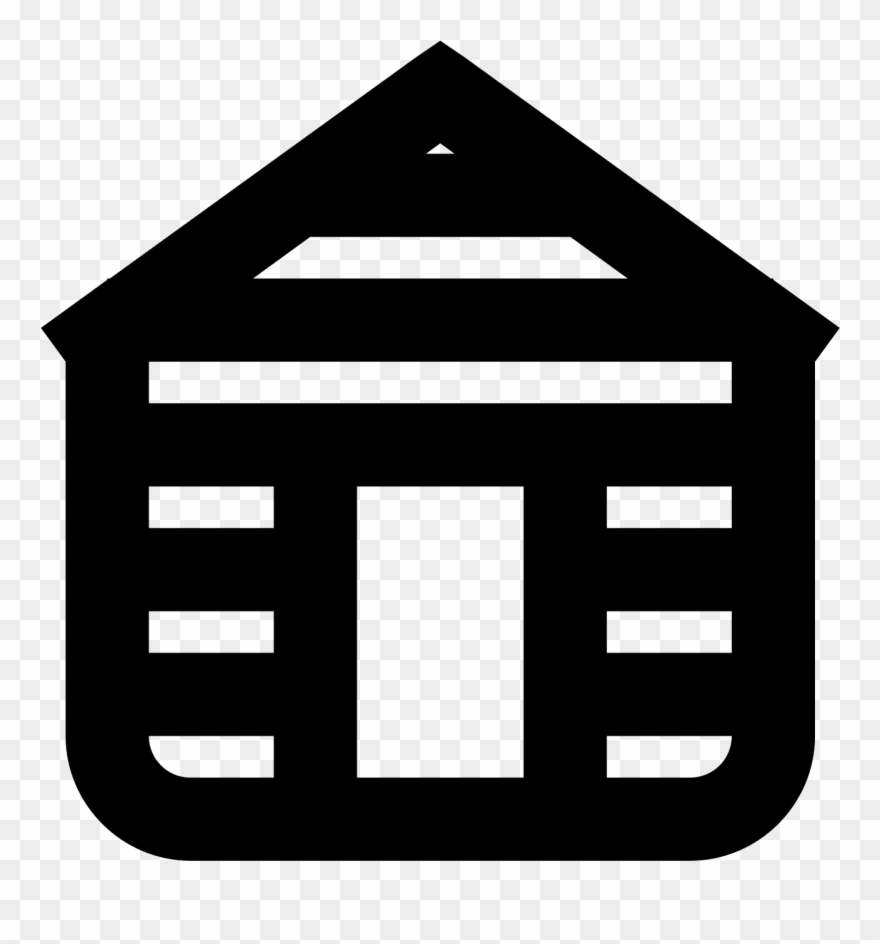 Log Cabin Icon - Cabin Symbol Black And White Clipart