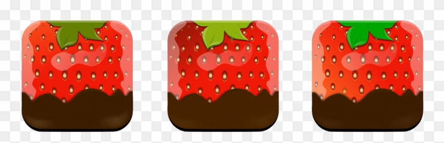 3er Strawberry Icon With Chocolate Clipart