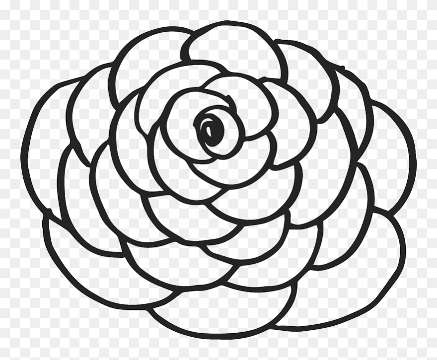 Carnation Outline Rubber Stamp - Flower Stamp Outlines Clipart