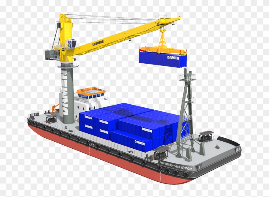 Barge Png Mart - Damen Crane Barge 6324 Clipart
