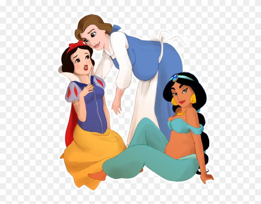 Belle, Jasmine And Snow White By Yummy Tummy On Deviantart - Jasmine And Snow White Clipart