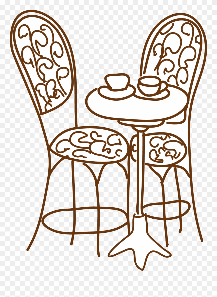 Drawing Chairs Jpg Black And White Library - Table And Chairs Drawing Clipart