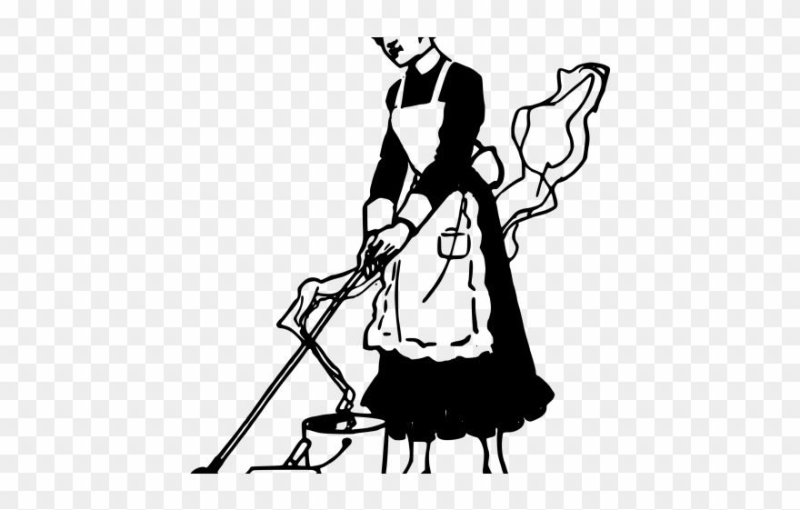 Castle Clipart Maid - Housekeeping Black And White - Png Download