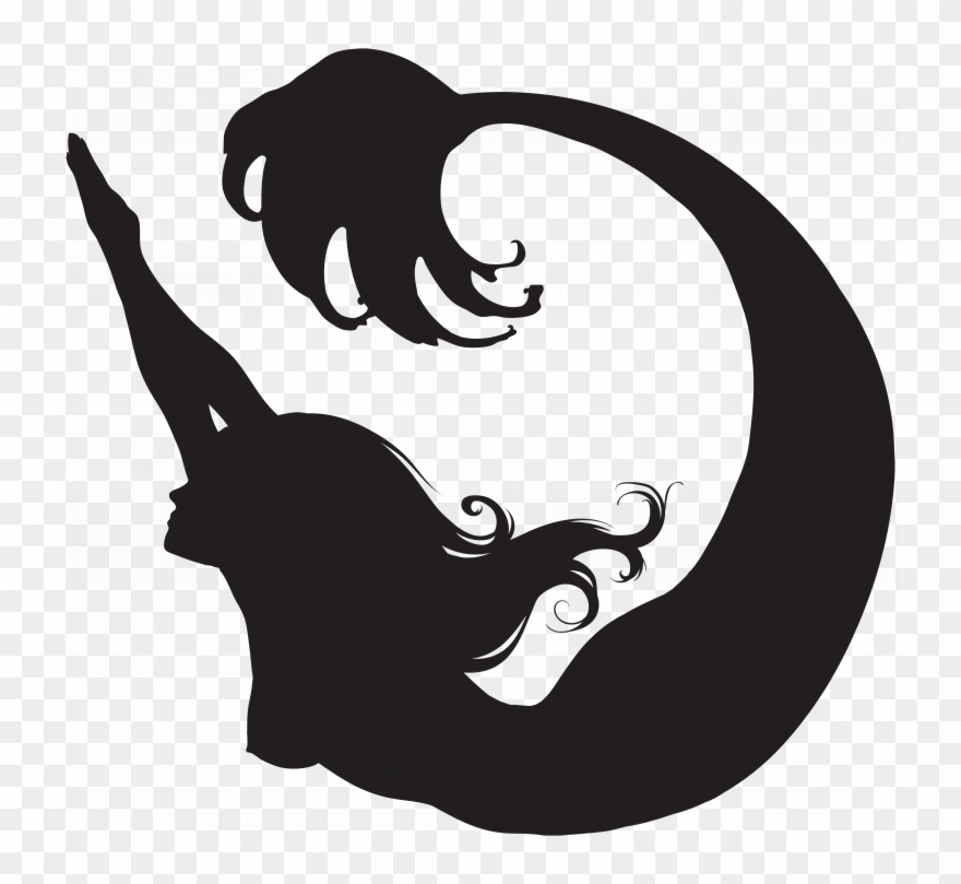 Download Mermaid Silhouette Clip Art - Mermaid Silhouette Transparent Background - Png Download