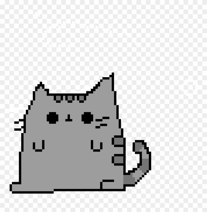 Pusheen I Guess - Pixel Skull Tote Purse - 16" X 16" Clipart