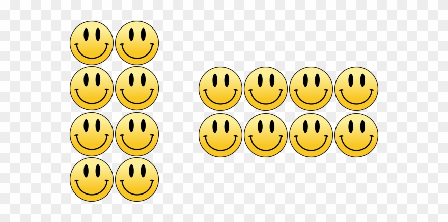 Multiplication Division Same But Different Smileys - Same Clipart